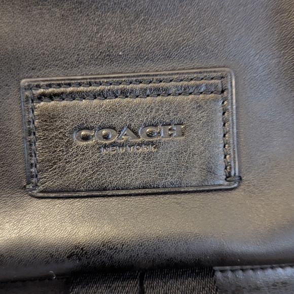 EUC Coach Smith full grain black leather terrain Track laptop backpack C2710 - Picture 6 of 16